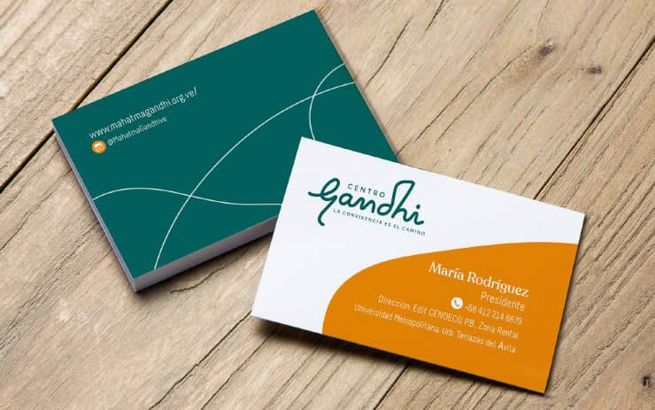 Gandhi Center cards made by Scalto